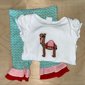 Cute Camel Matching Set 6 Months includes bow!
